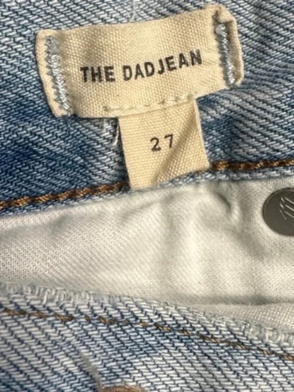 Madewell The Dadjean in light Blue Wash: Ripped Edition Sz 27 - Picture 10 of 10